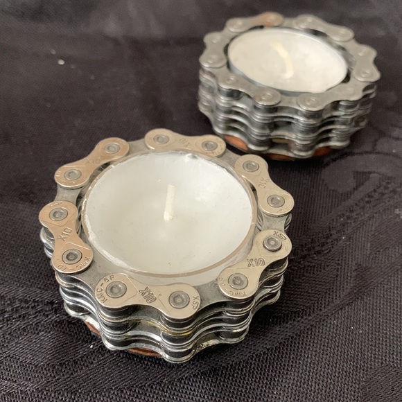 Unique industrial Bike chain tea lights - Picture 2 of 10